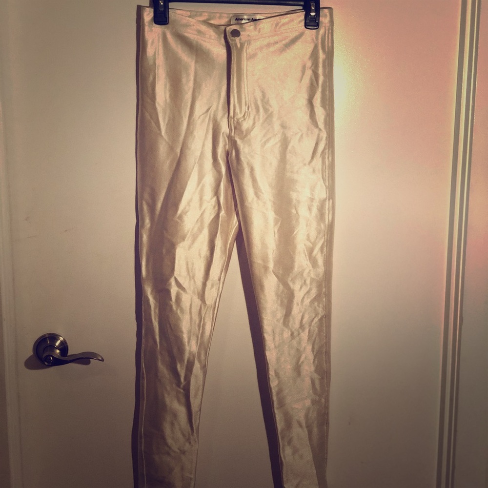 American apparel thick nylon high wasted pants